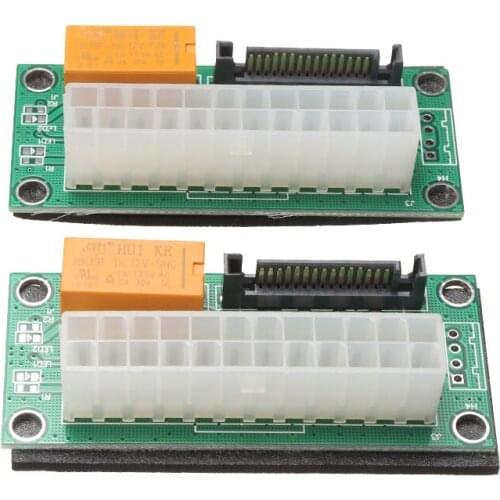 New Arrival 24Pin 12V Power Supply Connector Adapter Add2PSU Synchronous Starter Extender Cable Card