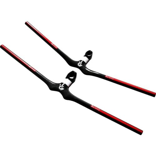 Newest ASIACOM Mountain bike 3K full carbon bicycle handlebar stem integratived 600-760x70-120mm 28.6 31.8mm clamp MTB Free ship