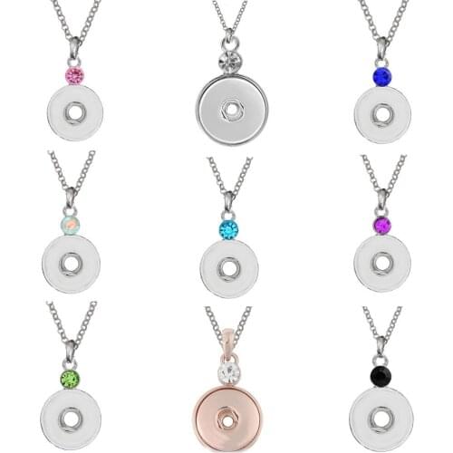 New Snap Jewelry Crystal Water Droplets Pendant Snap Necklace Fit 18mm Snap Button Necklace Jewelry For Women with Chain