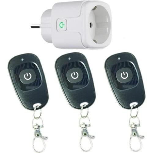 AC 110v 220v 1CH 10A light/lamp European standard socket Wireless remote switch 433mhz power on and off