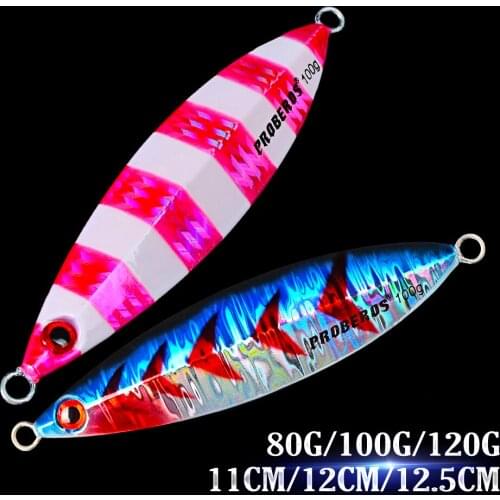 PROBEROS Jigging 80g-100g-120g Fishing Lure 8 Colors Fishing Bait 11cm-12cm-12.5cm Lure Deep Sea Jig Hard Fishing Tackle