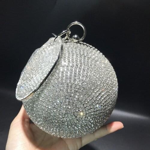 14x14CM Spherical Diamond-studded Dinner Bag Cute Handbag Women Messenger Bags Chain Bag Ladies Dress a6767