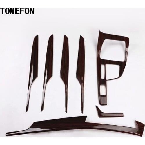 TOMEFON For BMW X1 F48 2016 2017 2018 LHD ABS Wood Paint Interior Front Gear Shift Panel Inner Side 4 Door Decoration Trim