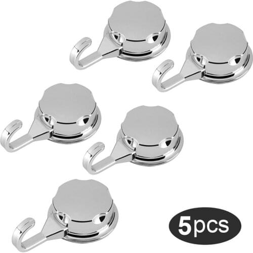 Pack of 3 & 5 Chromed Vacuum Suction Cup Kitchen Hooks for Towel Hooks Bathroom Wall Hooks Self Adhesive Bathroom Towel Hooks