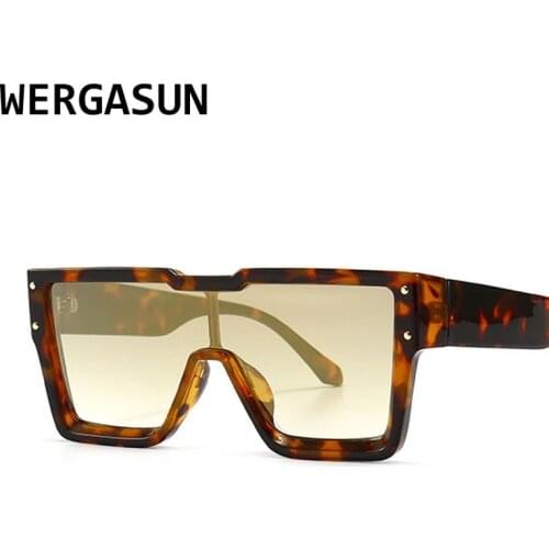 WERGASUN Vintage Big Square Sunglasses Women/Mens Goggles Oversize Sun Glasses Female Fashion Famous Brand Eyewear Gafas De Sol