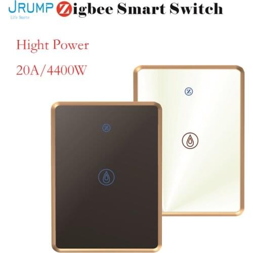 JRUMP US Water Heater air Conditioner High-power Smart Zigbee Switch,Touch Sensor Smart Wall Switch Work with Alexa, Google Home