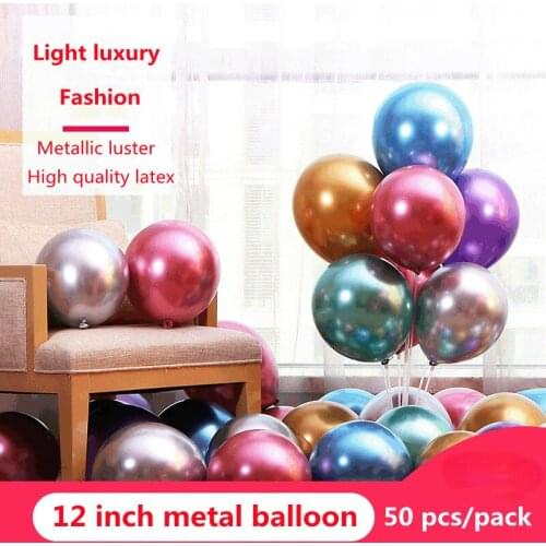 12 inch latex metal mixed color balloon wedding birthday party venue layout decoration round latex metal balloon party supplies