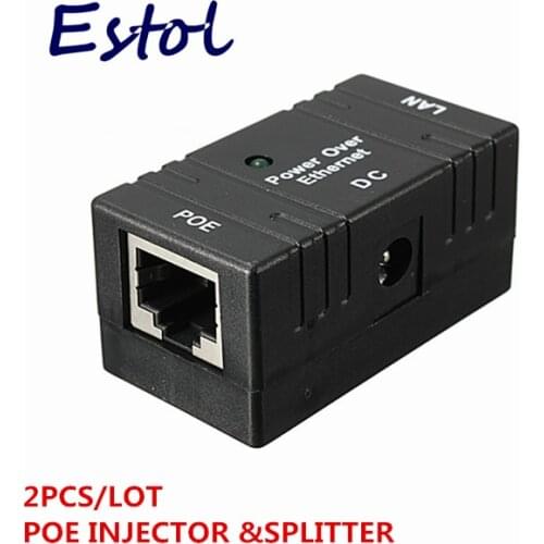 2 pcs/lot RJ45 Connector POE Injector Power over Ethernet Adapter For IP Camera,IP Phone,CCTV AP power supply