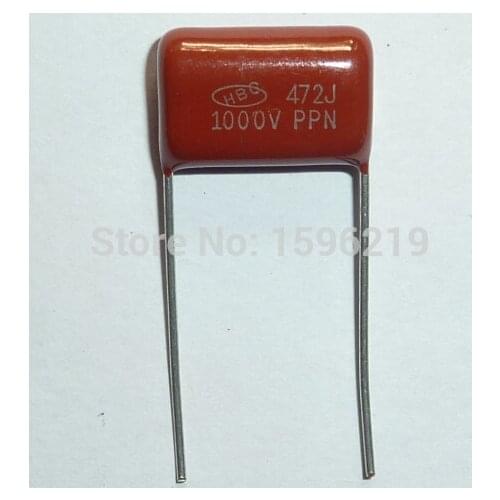 20pcs CBB capacitor 472 1000V 472J 1KV 4700pF 4.7nF P15 CBB81 Metallized Polypropylene Film Capacitor