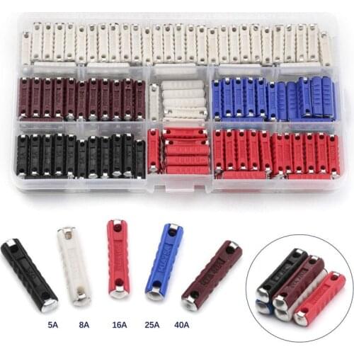 200Pcs/pack 5A+8A+16A+25A+40A Car Auto Fuses Kit Ceramic Continental Car Fuse Type Assortment Kits