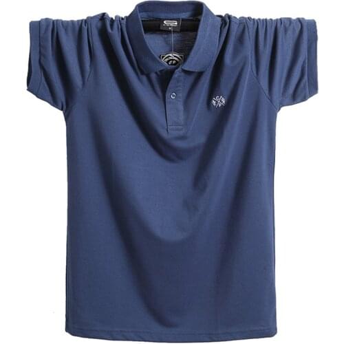 2021 Summer Business casual mens short-sleeved polo shirt large size lapel plus size shirt tide half sleeve 6XL 5XL 4XL