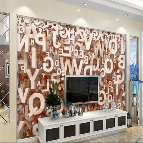 Beibehang Large-scale custom wallpapers marble 3d home decoration TV bedroom living room background alphabet modern painting