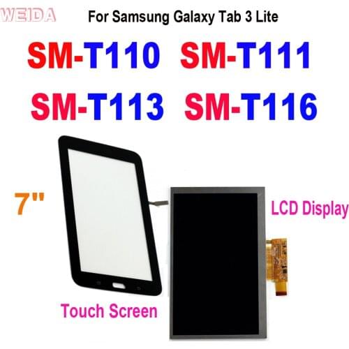 7" For Samsung Galaxy Tab 3 Lite SM-T110 SM-T111 SM-T113 SM-T116 T113NU LCD Display Touch Screen Digitizer Panel Replacement