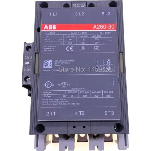 Free shipping good quality OEM ABB contactor A260-30-11 AC110V used for screw air compressor parts electrical components