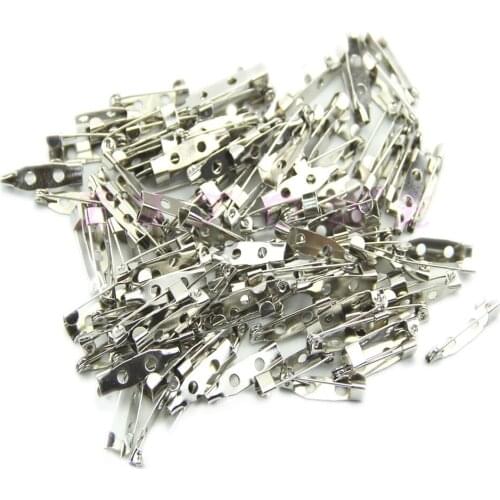 100pcs Safety Brooch Catch Bar Locking Pins Back Base Findings DIY Craft 20mm WXTE