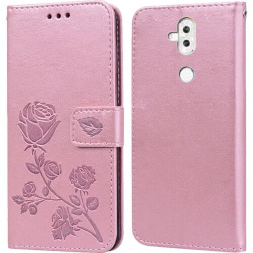 Luxury Leather Flip Book Case for Asus Zenfone 5 Lite ZC600KL X017D Rose Flower Wallet Stand Case Phone Cover Bag