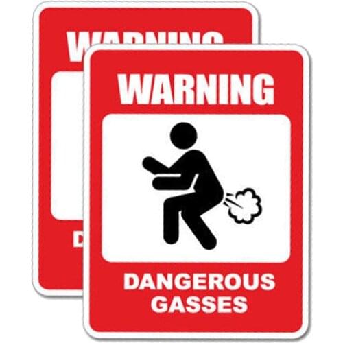 Personality Personality Warning Car Sticker Dangerous Gasses Decal PVC Decoration Motorcycle Cars Accessories Waterproof Decals