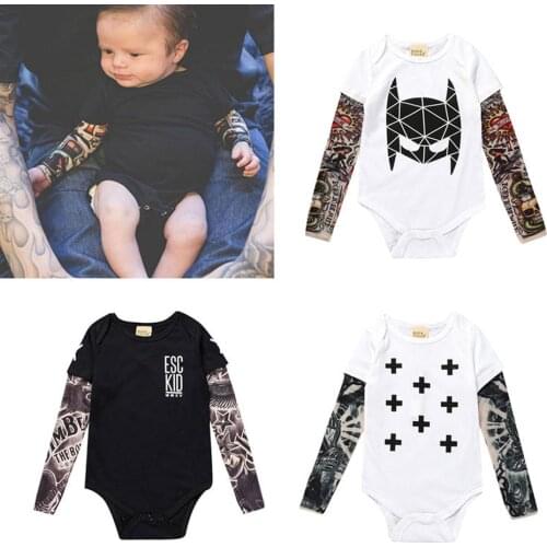 Newborn Baby Onesie baby cotton romper tattoo romper triangle crawling suit boys girls rompers long Sleeve clothing
