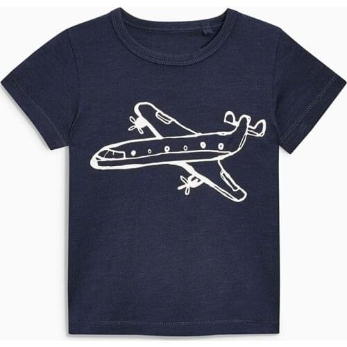 Little Maven New Summer Kids Clothing Short O-neck Blue Plane Knitted Fashion Cotton Quality Boys Casual Tshirt
