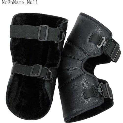 Motorcycle Warm Kneepad Motorcycle Riding Knee Pads Windproof Coldproof Winter Outdoor Knee Protective Guard PU Leather
