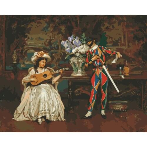 Stars Paint By Number Winter Drawing On Canvas Gift Diy Pictures By Numbers Forest Kits Hand Painted Painting Art Home Decor