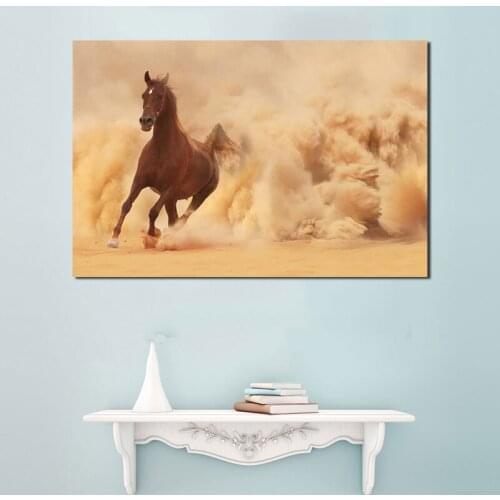 Dirt Dust Running Horses Wall Art Canvas Poster And Print Canvas Painting Decorative Picture For Office Living Room Home Decor