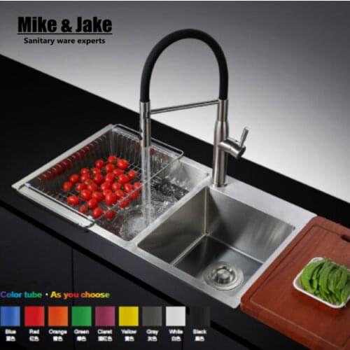 Stainless steel 304 Pull out black rubber kitchen mixer healthy kitchen faucet lead free sink tap kitchen mixer tap 304 tap