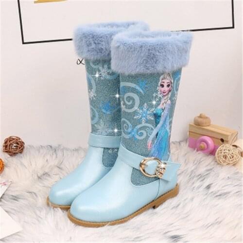 New Girls Leather Boots Shoes For Winter Baby Girls Warm Fur Snow Princess Boots Size 25-36