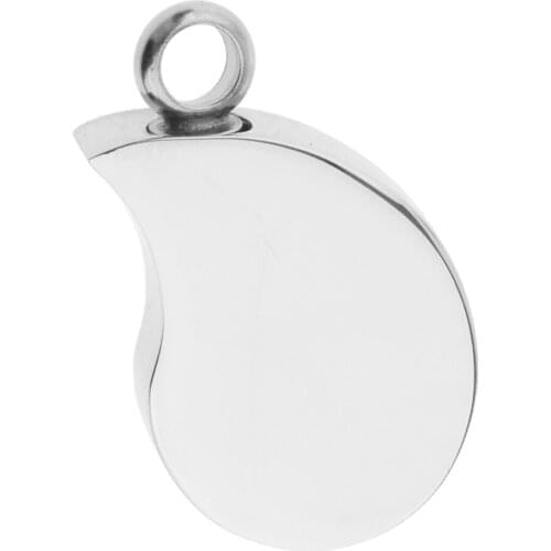 Phenovo Waterproof Stainless Steel Memorial Pendant Cremation Urn Ash Comma Shape for hold a small amount of a loved one Pendant