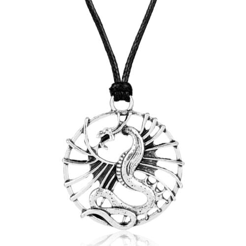 Dongsheng Norse Viking Sea Dragon Amulet Pendant Necklace Viking Celtics Necklace Jewelry -30