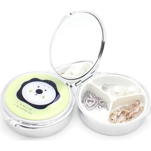 Portable Silver Metal Rectangle Round Pill Box Drug Holder Medicine Tablet Capsule Box Container Storage Travel Pillendoos