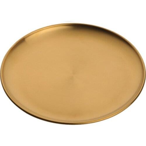Stainless Steel Tableware Dinner Plate Food Container Salad Dessert Fruit Services Dish Western Steak Tray