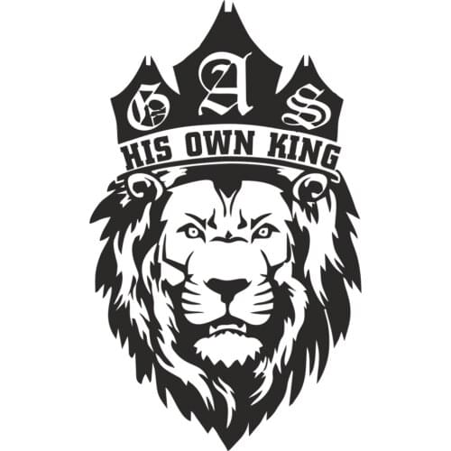 RuleMylife HIS OWN KING Lion with Crown car stickers decal anime cute car accessories decoration pegatinas para coche