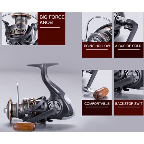 Fishing Spinning Reel BK2000-7000 Metal Spool 5.2:1/4.7:113 Bearings Carp Fishing Reel Sea Tackle BK2000-7000 Metal Line Cup