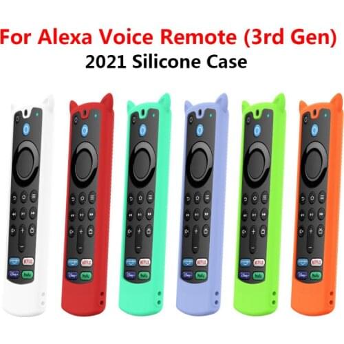 Silicone Case Cover Remote Control Shockproof Protection For Alexa Voice Remote 3rd Gen 2021 Protective Skin Sleeve Accessories