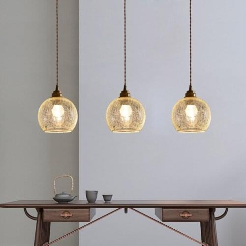 Nordic LED Glass Pendant Lights Industrial Retro Dining Bar Hanging Lamp Home Decore Living Room Bedroom Kitchen Light Fixtures