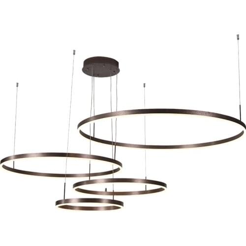 Modern Luxury Large Ring Lamps Living Rome Coffee Gold Suspension Loft Pendant Lamp O Ring Chandelier Light Super Pretty