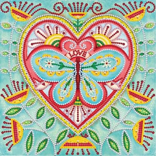 Luminous Love heart shape 5D Diamond Painting Handmade DIY Diamond Cross Stitch Home Decor Kitchen Corridor Painting