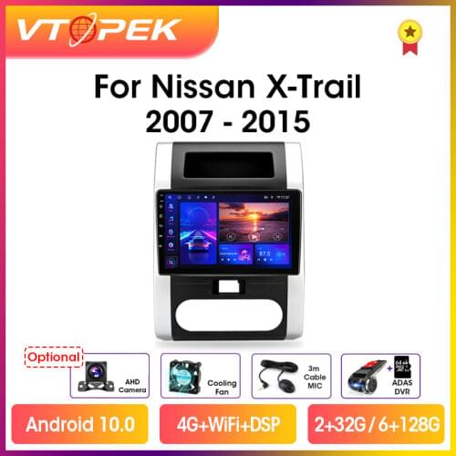 Vtopek 4G+Wifi 2din Android Car Radio Video Player Navigation GPS For Nissan X-Trail 2007-2015 XTrail X Trail T32 T31 Head Unit