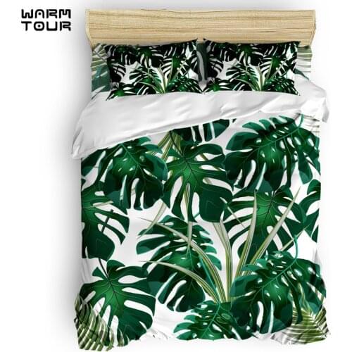 WARMTOUR Duvet Cover Tropical Leaves Duvet Cover Set 4 Piece Bedding Set For Beds DHL Shipping Methods