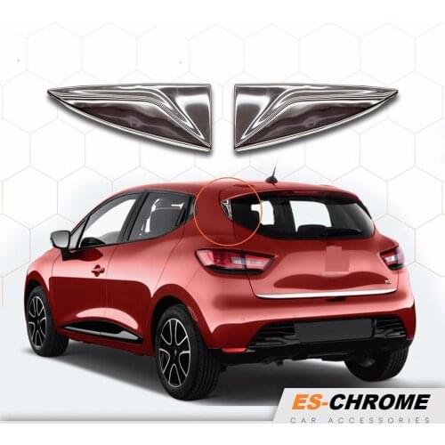 For Renault Clio 4 Chrome Rear Window Apron Triangle Chromium Styling Chrome Car Accessories Easy Application 2012 - 2018