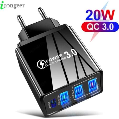 PD fast charger Quick charge 3.0 4.0 USB charger for iphone 12 11 pro Xiaomi redmi chargers adapter QC 3.0 USB C Phone Chargers