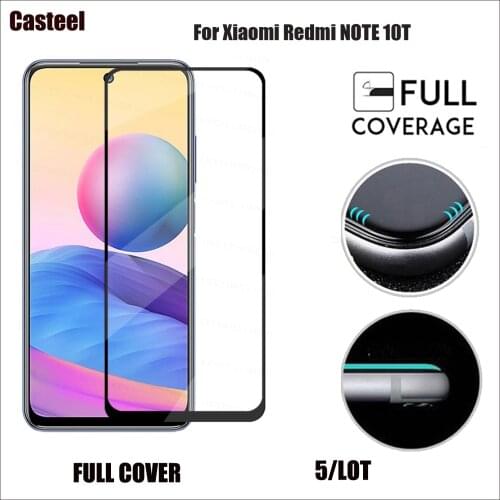 5 PCS Full Cover Tempered Glass For Xiaomi Redmi Note 10T 5G Screen Protector Film