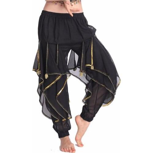 2018 Hot Selling New Cheap Indian Tribal Belly Dance Harem Pants Bloomers for Women Chiffon Belly Dancing Costume Pant 11 Colors