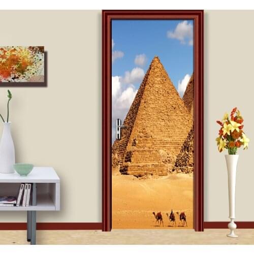 3D Door Stickers Home Decor Mural Modern Scenery Poster Living Room Bedroom Door Decoration PVC Self-adhesive Photo Wallpaper