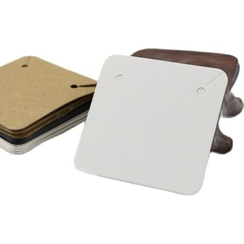 50pcs 5x5cm Blank Kraft Paper Necklace Diaplay Cards DIY Jewelry Making Accessories Necklace Label Tag Wholesale 3Colors