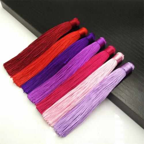 50pcs/lot 12cm 20 colors Polyester Silk Tassel Earrings Charms Chinese Knot Cotton Tassels For Jewelry Making DIY