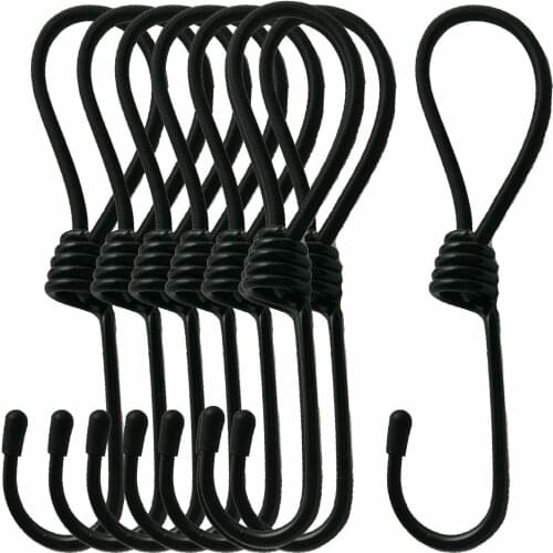 8 pcs 6" Elastic Hook Bungee Loop Cord Tie Down Strap Wire Fix Canopy Tarp Tent