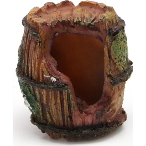 Aquarium Barrel Ornament Fish Tank Resin Cave Landscaping Furnishing Decoration