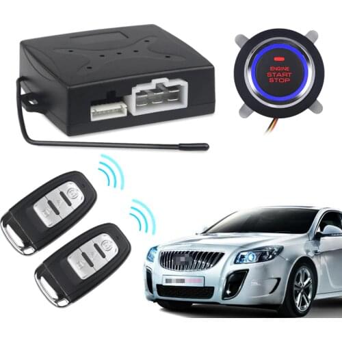Car Keyless Entry Engine Start Alarm System Push Button Remote Starter Stop Auto